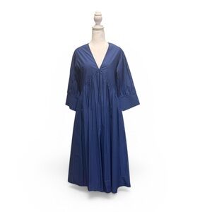 Livro Blue V-Neck Maxi Dress
